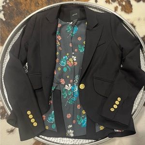Gorgeous black Smythe duchess blazer with floral lining